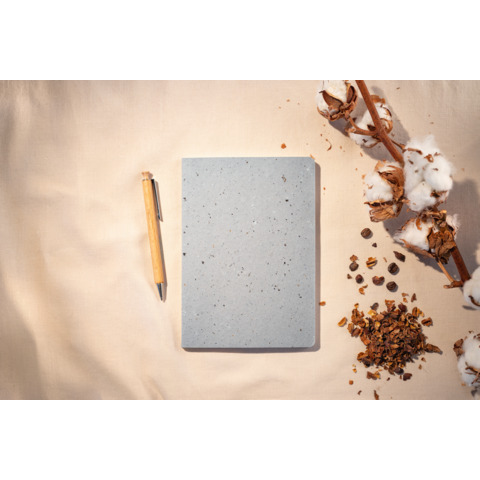 Notizbuch ca.A5 50Blatt 100 g/m&sup2; kariert hellgrau   vegan Softcover SIGEL RU100 Produktbild Produktabbildung aufbereitet 3 XL