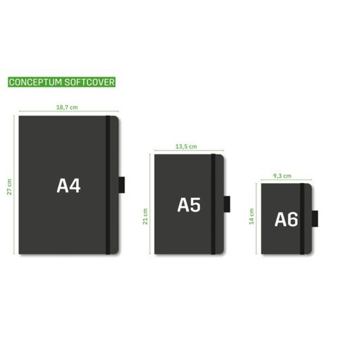 Notizheft ca. A5 kariert schwarz   Softcover SIGEL CO862 Produktbild Detaildarstellung 4 XL