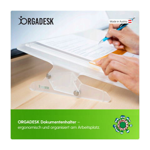 Dokumentenhalter Plexiglas Eco transparent ORGADESK 70-ORGADESK-ECO Produktbild Produktdatenblatt 2 XL