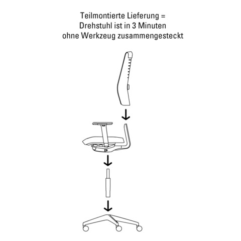 Drehstuhl ohne AL Komf.S. h.grau 6520BS/M6000/PFS/SRW/ATL60011 w.Roll  Produktbild Anwendungsdarstellung 1 XL