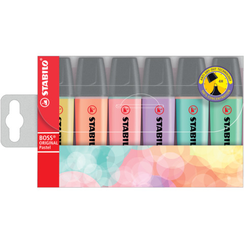 Q-Connect Textmarker 6er Pack, Pastellfarben, Strichstärke 1-5,2 Mm, Für Alle Papierarten
